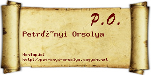 Petrányi Orsolya névjegykártya